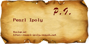 Peszl Ipoly névjegykártya
